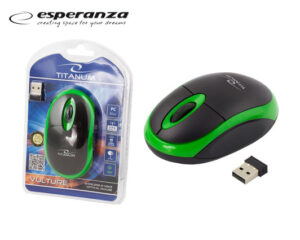 ESPERANZA ΠΟΝΤΙΚΙ ΑΣΥΡΜΑΤΟ USB TITANUM TM-116G ΜΑΥΡΟ/ΠΡΑΣΙΝΟ