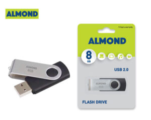 ALMOND FLASH DRIVE USB 8GB TWISTER ΜΑΥΡΟ