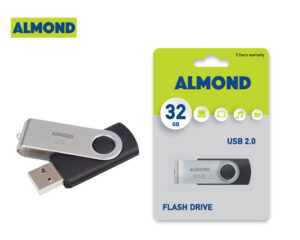 ALMOND FLASH DRIVE USB 32GB TWISTER ΜΑΥΡΟ