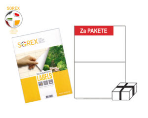 SOREX ΕΤΙΚΕΤΤΕΣ ΑΥΤ.ΕΚΤΥΠ.A4 2/Φ 210x148 100Φ.